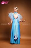 TMM0802 Áo Dài Múa Xanh Tay Cánh Tiên
