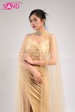 VDD1105 Váy Dạ Hội Nude Dài Đính Đá Voan