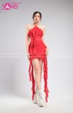 Outfit Phối Sẵn - (Đầm Tua Rua Yếm Đỏ)