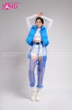 Outfit Phối Sẵn - (Quần Khoét Đáy Lưới phối Áo Phao Gile Xanh Dương)