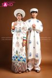 TCB0004 Nhật Bình Cổ Phục Việt Màu Trắng - Nữ