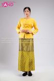 TNY0301 Trang Phục Hoá Trang Myanmar Vàng Trơn - Nữ