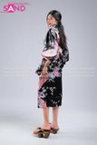Áo Kimono Hoạ Tiết - Đen