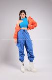 Outfit Phối Sẵn - (Quần Thụng Xanh Dương phối Áo Khoác Cam)