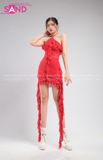 Outfit Phối Sẵn - (Đầm Tua Rua Yếm Đỏ)