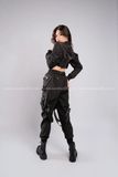 Outfit Phối Sẵn - (Quần Swat Cao Cấp phối Áo Quây Đen Da Bóng)