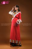 TNG0401 Set Tây Tạng Mông Cổ Đỏ Viền Lông