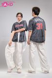 Outfit Phối Sẵn - (Quần Nắp Ngang Trắng phối Áo Bóng Chày Sọc Đen)