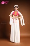 TMM0007 Váy Trắng Đỏ Tay Lơi