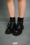 Giày Boot đế bằng 3 phân - Đen