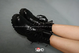 Giày Boot đế bằng 3 phân - Đen