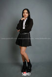 Giày Boot đế bằng 3 phân - Đen