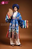 TCB0803 Nhật Bình Cổ Phục Việt Màu Xanh Dương - Nữ