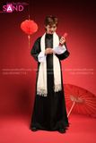 TNQ0102 Áo Dài Thượng Hải Nam Đen