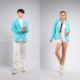 Outfit Phối Sẵn - (Quần Dài Kaki Ống Suông Trắng phối Vest Xanh Biển)
