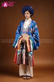 TCB0803 Nhật Bình Cổ Phục Việt Màu Xanh Dương - Nữ