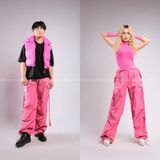 Outfit Phối Sẵn - (Quần Ống Rộng Hồng phối Áo Bóng Chày Hồng)