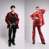 Outfit Phối Sẵn - (Quần Da Bóng Đỏ phối Áo Khoác Da Đỏ)