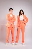 Outfit Phối Sẵn - (Set Vest Quần Ống Suông Cam Nam)