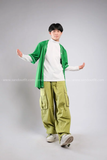 Outfit Phối Sẵn - (HQR0901 Quần Jogger Thụng Ống Rộng Túi Hộp Xanh Lá phối HAB0901 Áo Bóng Chày Xanh Lá Trơn)