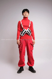 Outfit Phối Sẵn - (Quần Thụng Đỏ phối Túi Đeo Ngực Trắng)