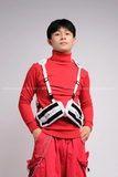 Outfit Phối Sẵn - (Quần Thụng Đỏ phối Túi Đeo Ngực Trắng)