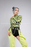 Outfit Phối Sẵn - (Quần Khoét Đáy phối Bodysuit Họa Tiết Xanh Da Beo)