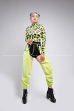 Outfit Phối Sẵn - (Quần Khoét Đáy phối Bodysuit Họa Tiết Xanh Da Beo)