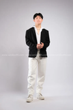Outfit Phối Sẵn - (Quần Dài Kaki Ống Suông Trắng phối Vest Đen)