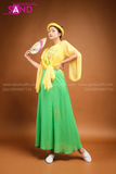 TTK0302 Khoác Tơ Vàng TYK0303 Yếm Vàng In Phun Kim Tuyến TQD0901 Đụp Xanh Lá