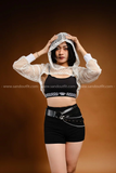 Outfit Phối Sẵn - (Short Thun phối Cutout Hoodie Lưới Trắng)