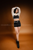 Outfit Phối Sẵn - (Short Thun phối Cutout Hoodie Lưới Trắng)