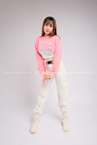 Outfit Phối Sẵn - (Quần Kaki Trắng phối Áo Croptop Hồng Dài Tay)