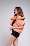 Outfit Phối Sẵn - (Quần Body Xếch Mông phối Khoác Gile Cam Họa Tiết)