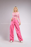 Outfit Phối Sẵn - (Quần Nắp Ngang Hồng phối Bodysuit Họa Tiết Dola)
