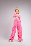 Outfit Phối Sẵn - (Quần Nắp Ngang Hồng phối Bodysuit Họa Tiết Dola)