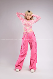 Outfit Phối Sẵn - (Quần Nắp Ngang Hồng phối Bodysuit Họa Tiết Dola)