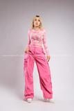 Outfit Phối Sẵn - (Quần Nắp Ngang Hồng phối Bodysuit Họa Tiết Dola)
