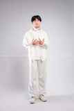Outfit Phối Sẵn - (Quần Ống Rộng Trắng phối Áo Sơmi Tay Lửng)