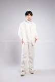 Outfit Phối Sẵn - (Quần Ống Rộng Trắng phối Áo Sơmi Tay Lửng)