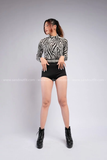 Outfit Phối Sẵn - (Quần Short Thun phối Bodysuit Ngựa Vằn)
