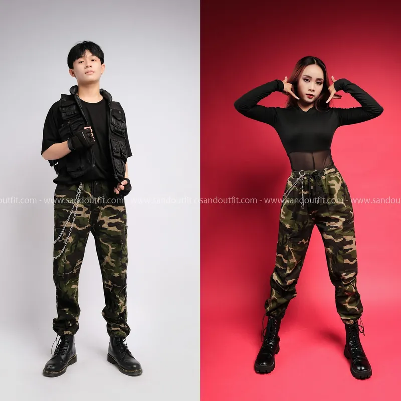  Outfit Cặp - (Set Đen Camo 2) 