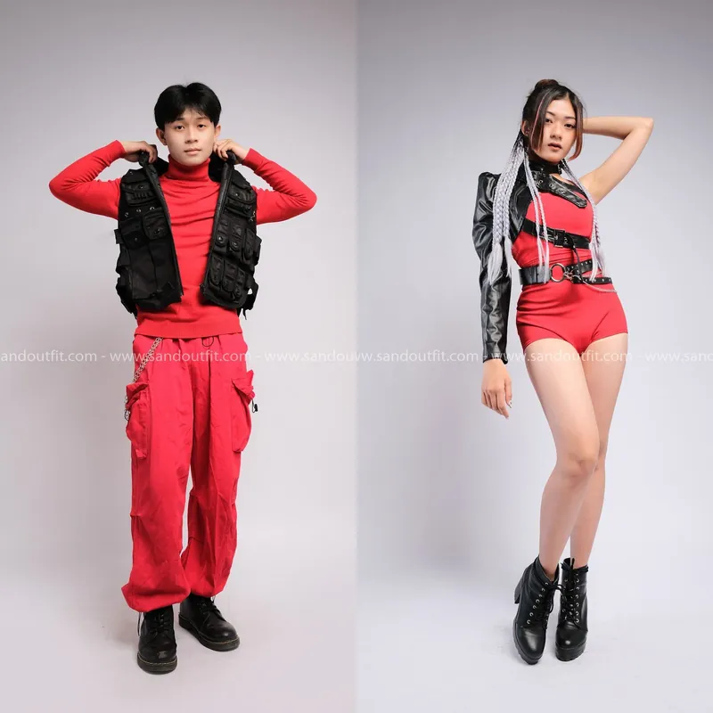 Outfit Cặp - (Set Đỏ Đen)