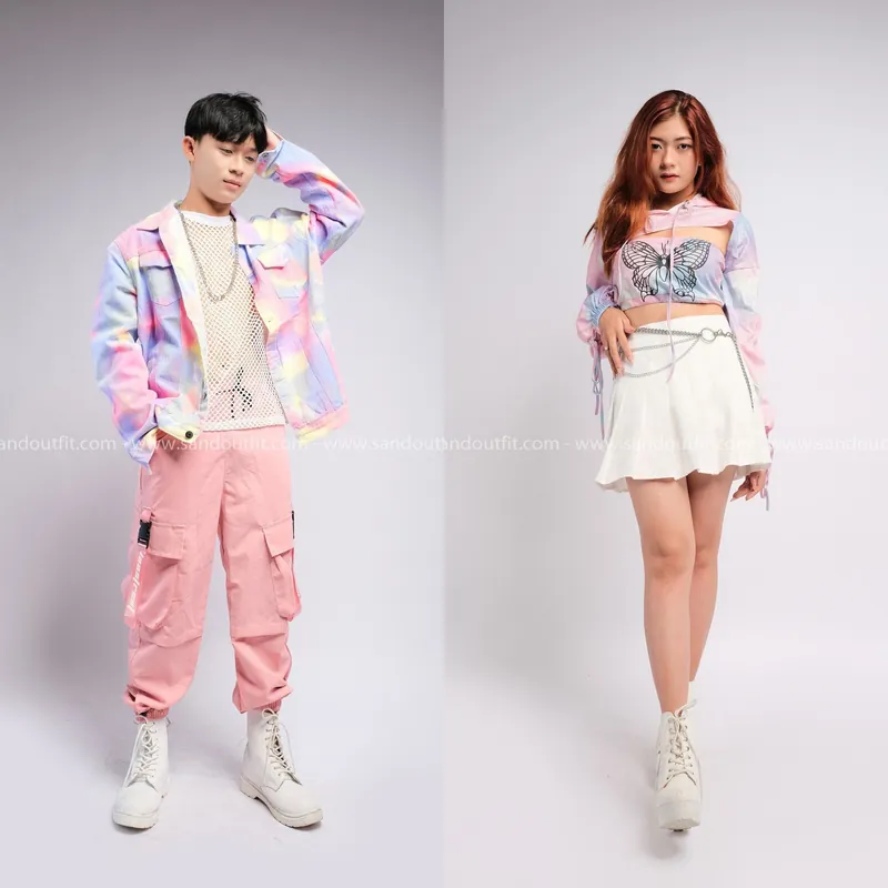 Outfit Cặp - (Set Hồng Loang 6)