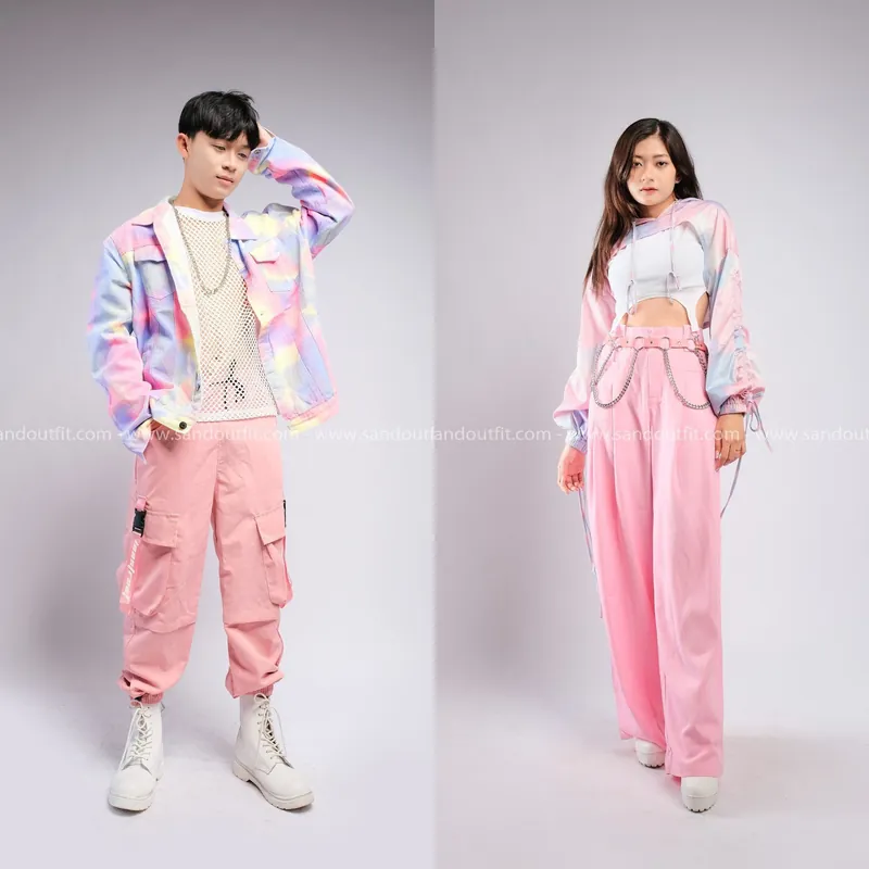 Outfit Cặp - (Set Hồng Loang 7)