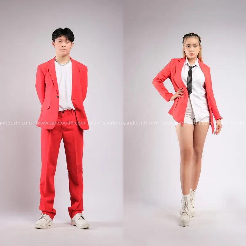 Outfit Cặp - (Set Vest Đỏ Quân Tây)