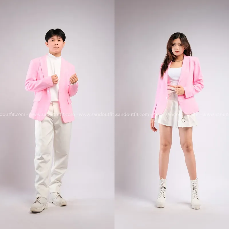 Outfit Cặp - (Set Vest Hồng Quân Kaki Ống Suông)