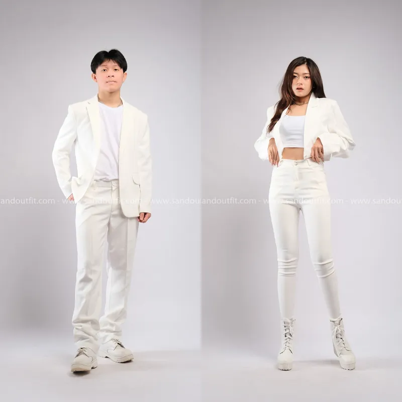 Outfit Cặp - (Set Vest Trắng Quần Tây)