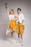  Outfit Couple - (Set Nam và Nữ Vàng Cổ Động) 