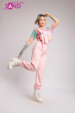 Outfit Phối Sẵn - (Ảo Yếm Hồng phối Áo Lưới Loang)